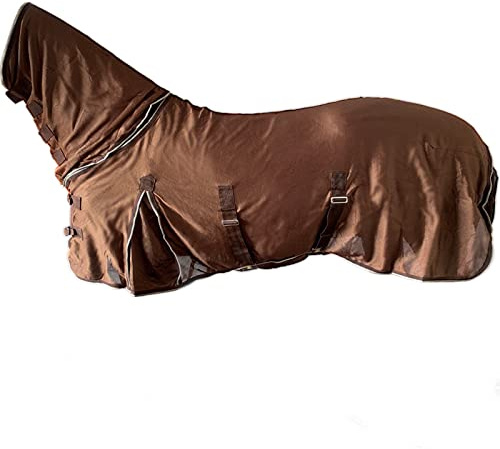 peyamii Waterproof Horse Sheet Horse Blanket Comfy Mesh Fly Sheet Brown Pet Blanket Back Length61inche