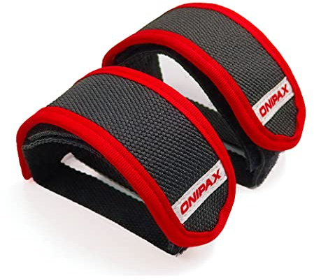 ONIPAX 1 Paar Fahrradpedal-Strap Zehenclips-Bänder Klebeband (Rot)