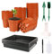 FUCNEN 8cm Anzuchttöpfe für Pflanzen, 50 Stück Kunststofftöpfe und Sämlingschalen für Sämlinge Pflanzenschneide Gärtnern Samentöpfe Terracotta-Farbiger Kleiner Blumentopf für den Kindergarten