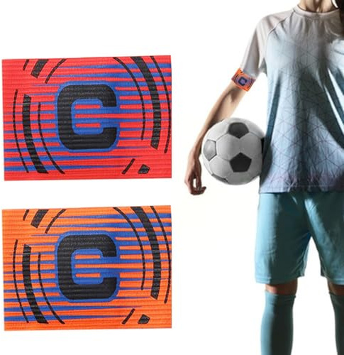 L0famy 2 Pcs Captains Armband, Football Sports Armbands Adjustable, Multicoloured Kids Captain Armband Football, Elastic Sports Arm Bands For All Sports Events Clubs Teams