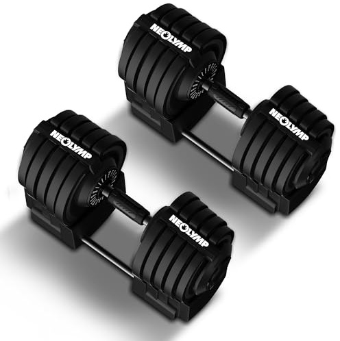 NEOLYMP 2er Set Kurzhantel verstellbar (2-40 kg mit 16 Gewichtsstufen) platzsparendes Dumbbell Set - Hanteln Set verstellbar für Männer & Frauen - Gewichte Kurzhanteln