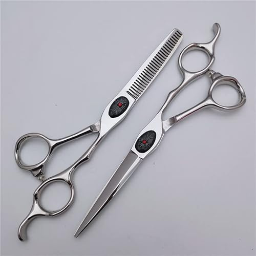 Tijeras de peluquería de acero inoxidable 440C con mango ergonómico, tijeras de corte y entresacado de calidad profesional for un peinado preciso.