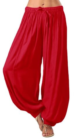 Sexiga läderleggings enfärgad ledig lös yogabyxor byxor dam skulpterande leggings, Färg: röd, XL