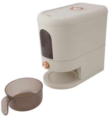 NOENNULL Dispensador de Arroz Dispensador de Contenedores de Almacenamiento de Granos de 11 Libras Recipiente de Granos Grande Automático Multiusos de para el Hogar de Cocina Cubo con Tapa para