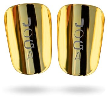 JOGA Mini Shin Pads Limited Edition 10x6cm | Lightweight Football Shin Guards Compact Hard Shell Protection Strap-Free Pull-On Design Gold Finish | Adults & Kids Training, Matches and Agility