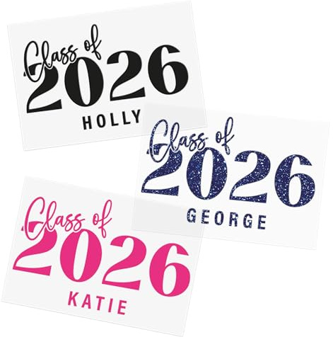 Custom Class of 2026 Leavers Iron-On Vinyl | Personalised Name Transfer for School Shirts & Hoodies