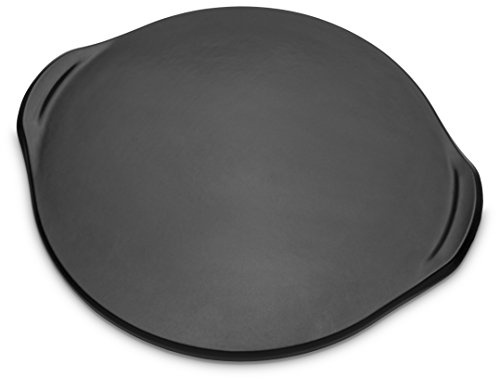 Weber Stone Grill Accessory, Black – Heat‑Even Pizza & Baking Stone with Glazed Finish for Crispy Crusts, Fits Gas, Charcoal & Electric Grills