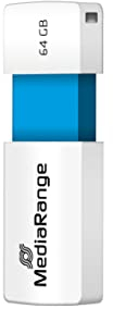 MediaRange USB 2.0 Speicherstick 64GB - Color Edition, Mini USB Flash-Laufwerk mit Schiebemechanismus, Externe Speichererweiterung mit Lesegeschwindigkeit von bis zu 16 MB/s, Farbe Hellblau