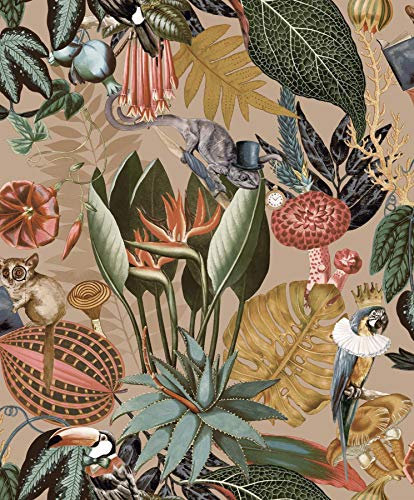 Wonderland Jungle Exotic Wallpaper Holden Gold Birds Animals