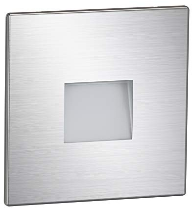 ledscom.de LED Staircase Light/recessed wall Light FOW for Indoor and Outdoor use, Downlight, Angular, Stainless Steel, 85 x 85mm, Warm White
