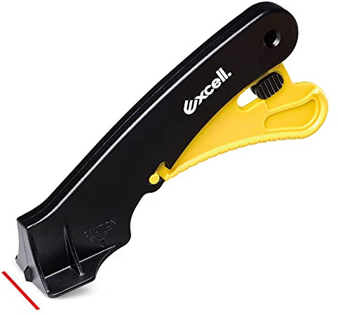 Excell ACTION STEADY-9 Cuchillo utilitario con cerradura de seguridad, abridor de cajas, abridor de cajas, cortador de cajas liviano de estabilidad resistente con cuchillas de repuesto - 3 piezas