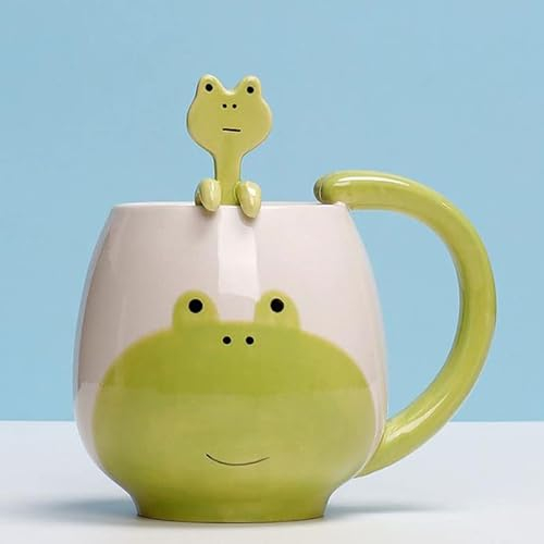 Tazza Colazione Rana Tazza da Latte, Tazza con Cucchiaio Tazza Caffè per Colazione, Caffè, Latte, Regali per la Famiglia, Gli Amici