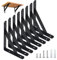 8 Stück Regalhalterungen Schwerlast-Träger 90 Grad Wand-Winkel Regalhalterung Metall Regalträger mit Schrauben Wand Regalträger Eisen Regalwinkel für Winkel Regal (15×9.5cm)