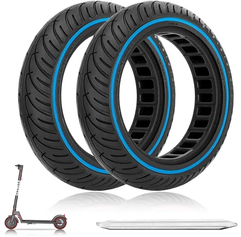 Amitor E Scooter Reifen 8 1/2 x2, Vollgummireifen e scooter 8,5 zoll, 50/75-6.1 Honeycomb Solid Reifen für Xiaomi Pro 2 M365 Pro S1, E Scooter Tubeless Ersatzreifen Vorne und Hinten