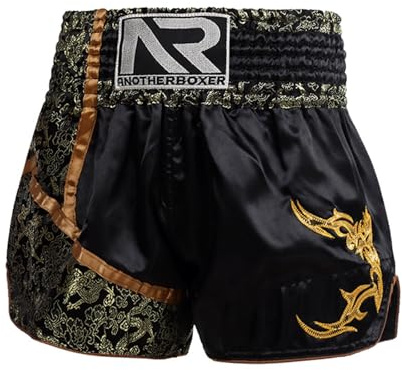 ARIASS Shorts de Boxe pour Hommes, Shorts d'entraînement MMA, vêtements de JJB pour Adultes et Enfants(Black 4,M)