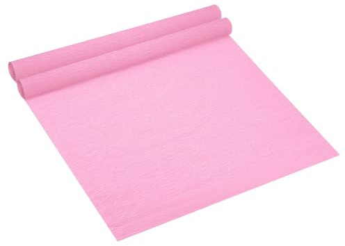 PATIKIL 2,5 m Crepe-pappersrulle, 2 rullar 50,8 cm bred mjukt pappersark för hantverk blomtillverkning omslagsfest födelsedag bröllop dekoration, djup rosa