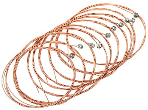sourcing map Corde per chitarra acustica, 85 cm, G-3a corde, tono caldo, luminoso, bilanciato, confezione da 10
