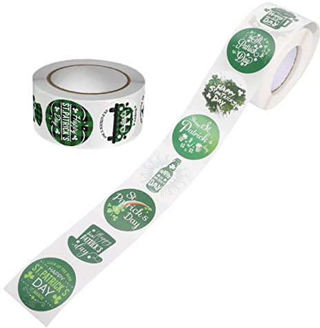 SEWACC 2rollen Patrick's Day Aufkleber Dekorative Festival-sticker Für Umschläge Scrapbooking Selbstklebende Kleeblatt-designs