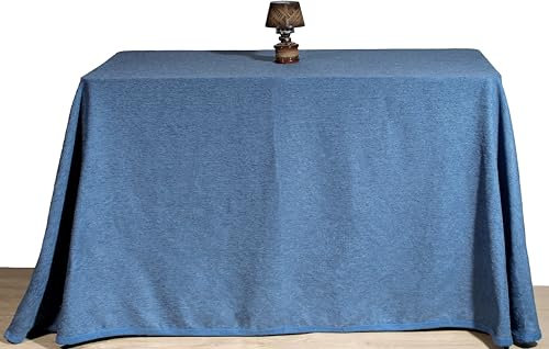 TE Texna Falda Mesa Camilla Cuadrada Rectangular de Chenilla enaguilla Mantel Otoño-Invierno-Primavera-Verano Colores Cuadrada Mantiene el Calor fresquita Verano (Azul, 60x110)