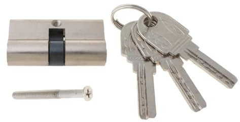 Bombin Cerradura Cilindro de cerradura de puerta de Metal, cerradura Interior de seguridad antirrobo de repuesto con 3 llaves, cerraduras de puerta delantera de entrada Bombin de Seguridad(60mm)