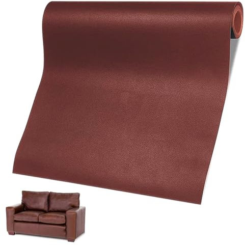 Rcbzzp Patch di Riparazione in Pelle, 60 x 137cm PU Pelle Adesiva per Riparazioni, Patch per Riparazione in PU Pelle, per Divano, Sedile Auto, Mobili, Borsa in Pelle, Tappezzeria (marrone)