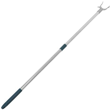 MUSISALY Asta appendiabiti in acciaio inox, allungabile, lunga, con gancio, pratico aiuto per appendere i vestiti, ideale per armadi, balconi e appendere la biancheria