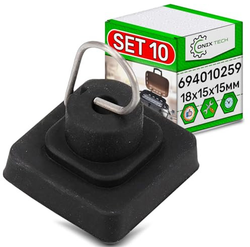 ONIX TECH 10 Pieces Rubber Feet for the Cooking Hob Grate 18x15x15 mm with Original Code 694010259 for Smeg