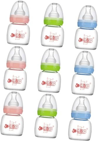 JOINPAYA Kleine Babymilchflaschen Bibi Babyflasche 3 Sätze Babyflasche Aus Glas Flaschen Babys Milch Stillen Wasserflasche Flasche Für Gestilltes Säuglingsschnuller Schnuller Kieselgel 3 Stück * 3