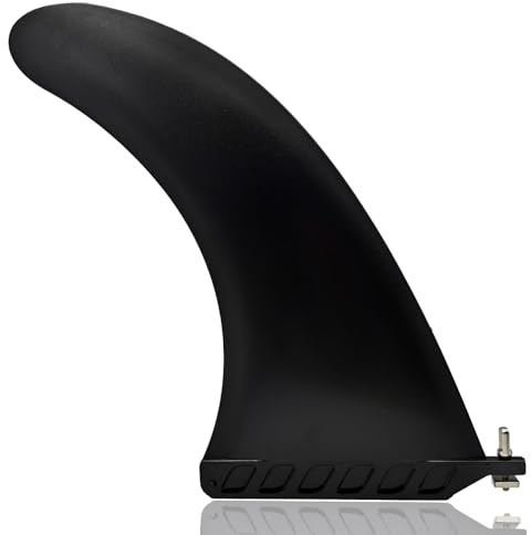 Anfyko 10 Paddle Board Fin with Screw - Free No Tool SUP Fin Surf Fin - Reinforced Nylon & Fiberglass Center Fin with Classic Curved Design for Longboard, Surfboard, Paddleboard