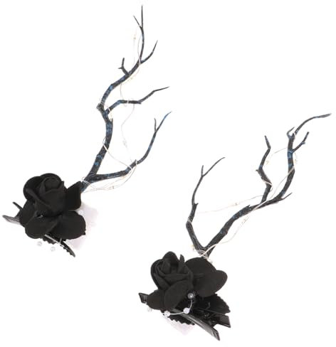 VALICLUD 1paire Barrette Éclairante Forme De Cornes De Renne Accessoire De Cheveux De Noël Pour Filles Éclat Festif Pour Fêtes Hiver