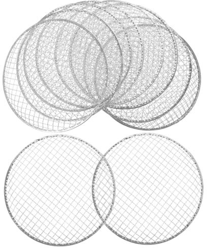 TOGEVAL 10 pezzi Rete Usa e Getta per Barbecue Outdoor Retino Tondo per Cottura e Raffreddamento Supporto Resistente per Picnic Campeggio e Feste in Giardino