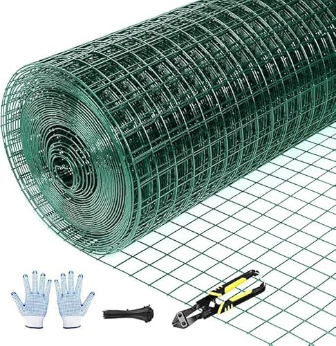 Tongmo Hardware Cloth, Chicken Wire Fencing, 19 Gauge Galvanized Wire & 1x1 Mesh Size Welded Wire Roll Garden Fence, Poultry Netting for Rabbit/Duck/Chicken Coop (36 x 100')