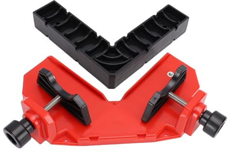 Asixxsix Abrazadera de ángulo Recto, Abrazadera de Esquina Ajustable de 90 Grados para Carpintería con Bloque de Posicionamiento Extraíble, Adecuada para Gabinete, Caja, Cajón, Muebles,