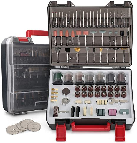 Hi-Spec Set de 305 Accesorios para Herramienta Rotativa. Compatible con portabrocas de 3.2mm. Lija, corta, pule, perfora y más. En un práctico estuche portátil