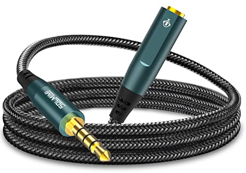 SOLMIMI Headphone Extension Cable (2.4 M) TRRS 4 Pole 3.5mm Male to Female Extension Cable with Microphone Stereo Audio Jack Cable for Phones, Gaming Headsets, TV, Laptop, PC, Car, Speaker, MP3