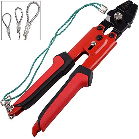 Drahtseil Crimpzange Stahlseil Presszange Crimpwerkzeuge bis zu 2,2 mm Angelschnur Crimper Angeln Zange Presswerkzeug für Drahtseilhülsen