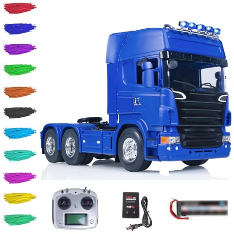 TOUCAN RC HOBBY 6X4 RC Tractor Truck 1/14 Flysky I6S RTR Control Remoto Coche Sonido Luz Batería Azul Oscuro (Proporcionar Personalización de Color)