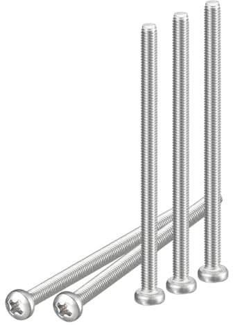 DTGN Tornillos de Máquina de Cabeza Plana M3x50mm, 30 Piezas de Acero Inoxidable 304, con Cabeza Phillips, Rosca Métrica Gruesa Completa, Acabado Brillante