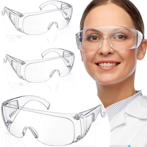Nuyoah Schutzbrille Schutzbrillen Transparent 5Stk Augenschutzbrille Sicherheitsbrille Kratzfeste Linsen Durchsichtigen Anti-Beschlag und Kratzbeständigen Gläsern Für Kinder und Erwachsene (5)