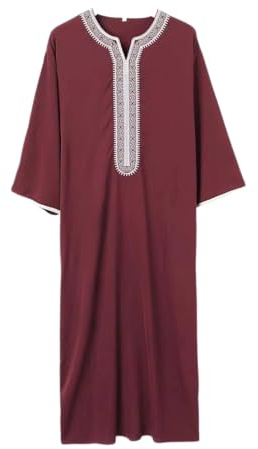 Greatfool Kaftano Uomo con Finiture di Alta qualità - Vestito Arabo Uomo in Stile Kaftan Marocchino discreto e Raffinato - M