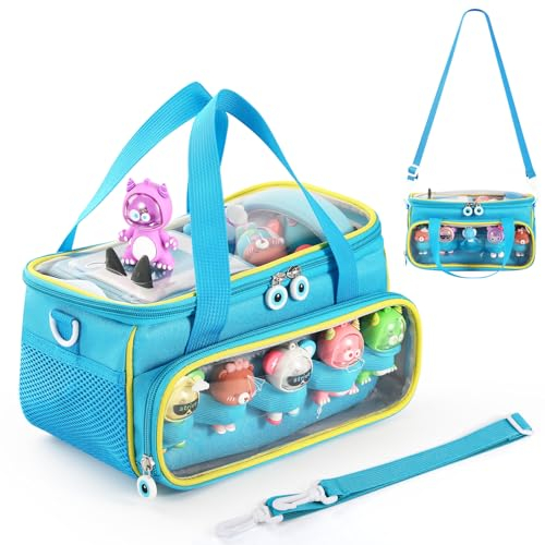 Tragetasche für Toniebox, Aufbewahrungstasche für Tonie Charaktere mit Schultergurt und Griff, Home Outdoor Handtasche für Toniebox 2 Audio Player und Puppen (Blau)