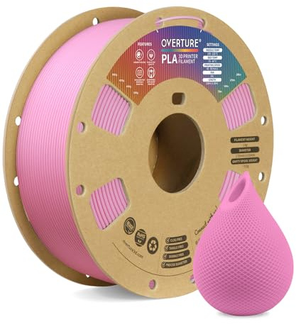 OVERTURE PLA Filament 1,75 mm Aufgerüstet, 1kg Filament (2,2 lbs), Maßgenauigkeit +/- 0.02mm, für 3D-Drucker (Pink)