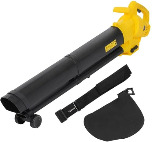 Souffleur de feuilles électrique de 300 W avec bandoulière - 270 km/h - 13,2 m³/min - Sac de collecte de 35 l - Aspirateur électrique portable pour feuilles, poussière et saleté