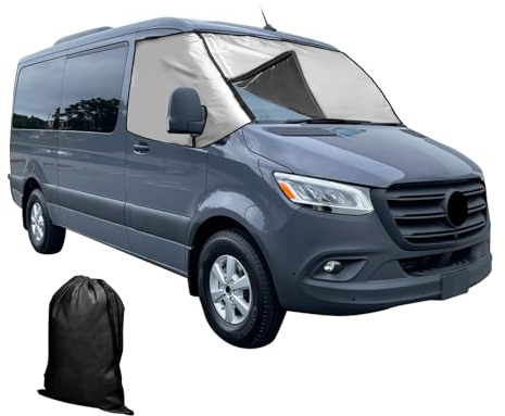 Housse de pare-brise avant pour Mercedes Sprinter 2019-2025, tissu Oxford 210D épais, amovible, protection solaire, anti-gel, glace et poussière