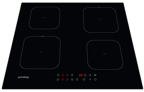 Privileg PS F 71Q60 NE induktionshäll 60 cm/boosterfunktion/pekkontroll/barnsäkerhet/ramlös/4 induktionskokzoner, med turboläge/timer/automatisk avstängning