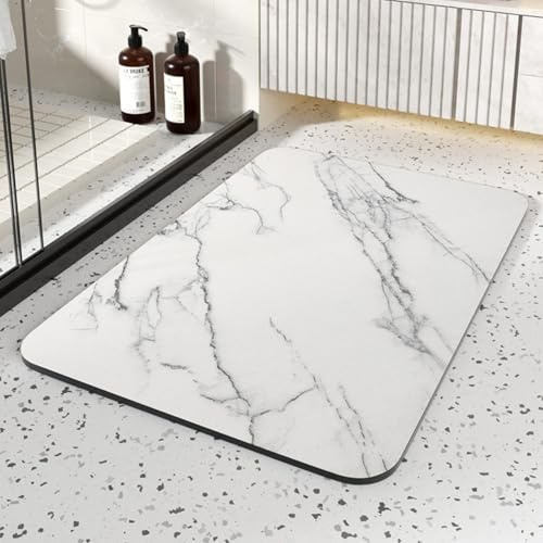 Alfombra diatomita baño，Alfombrillas Resistentes a la Suciedad y al Desgaste，Almohadilla suave，Antideslizante de Secado rápido PU Alfombra de baño Absorbente Felpudo de látex Absorbente de Agua