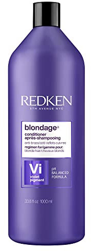 Redken Blondage Color Depositing Purple Conditioner | For Blonde Hair | Neutralizes Brass & Moisturizes Hair | With Pure Violet Pigments | 33.8 Fl Oz