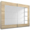 Rauch Möbel Alegro Schrank Schwebetürenschrank Kleiderschrank in Eiche Sonoma mit Spiegel, Holz, 2-türig, inklusive Zubehörpaket Basic 2 Kleiderstangen, 2 Einlegeböden BxHxT 226x210x62 cm