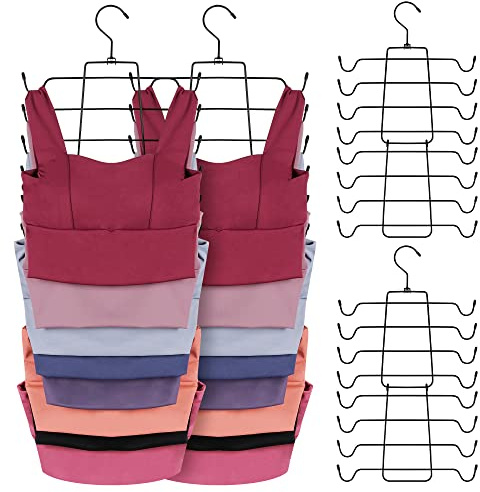 ZEDODIER Confezione da 4 grucce salvaspazio per reggiseni, antiscivolo, da appendere, organizer per armadio e conservazione per canottiere, reggiseni, cravatte, costumi da bagno, vestiti con spalline,