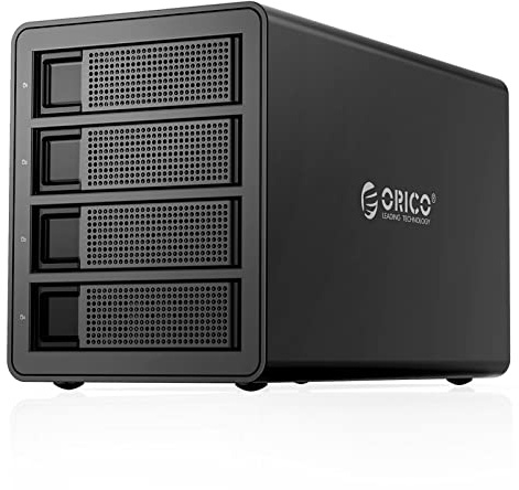 ORICO 4 Bay External Hard Drive Enclosure Aluminum USB 3.0 to SATA for 2.5/3.5 inch HDD/SSD Hard Drive Case Support 64 TB for Enterprise Data Storage Backup,Server Expansion
